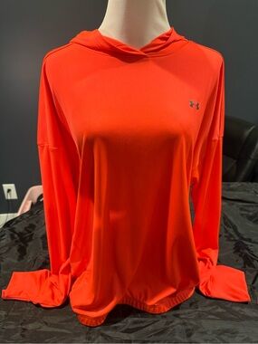 Under Armour Bright Orange Hooded Performance Top